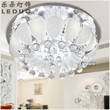现代简约水晶led吸顶灯 花朵客厅卧室圆形餐厅大气玻璃遥控灯具