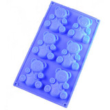 diy手工冷制皂模具 硅胶模具 6连小熊模 每格出皂60g