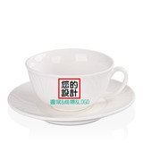 厂家批发纯白陶瓷咖啡杯碟骨瓷经典卡布奇诺杯子印字LOGO批量定制