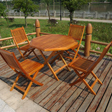 户外家具实木桌椅 组合折叠桌椅 阳台休闲桌椅 客厅桌椅 庭院桌椅