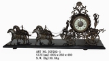 古典钟表 仿古钟表 铸铜理石钟表系列 纯铜机械四马拉车钟
