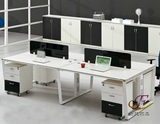 简约时尚四人位办公桌 组合屏风隔断职员工作位 现代办公电脑桌