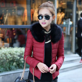 2015冬装新款韩版女式棉袄修身短款羽绒棉时尚大毛领小棉衣外套女