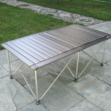 清仓户外超轻长方形野餐便携式铝合金折叠桌 升降野餐双桌子