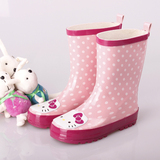 儿童雨鞋可爱猫粉色女童雨鞋亲子雨鞋雨靴新款KT猫可保暖雨鞋水鞋