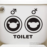 可移除墙贴 WC 可爱卡通男生女生厕所浴室卫生间防水墙壁贴纸