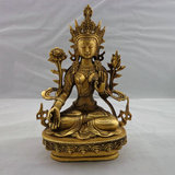 纯铜佛像 7寸白度母 臧佛 密宗 藏传 尼泊尔工艺佛教用品