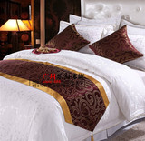 酒店宾馆 床尾巾 批发 酒红色床旗 欧式简约风格床尾垫 厂家直销