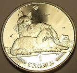 马恩岛2011年猫咪系列土耳其安哥拉猫铜镍合金纪念币