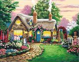 数字油画diy包邮 客厅风景花卉卧室大幅动漫手绘装饰画 童话小屋