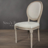 Nina出口法国家具 外贸仿古实木 餐椅 书桌椅 现货