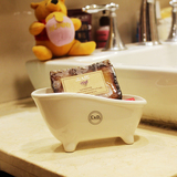 CD特价包邮地中海迷你陶瓷浴缸皂盒创意时尚精油手工皂肥皂香皂盒