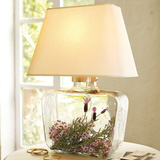 科豪 美式 北欧宜家卧室床头客厅 现代创意方形玻璃台灯
