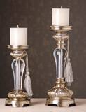 欧美式一对水晶烛台复古婚庆样板间摆件客厅晚餐创意家居装饰饰品