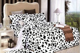 全棉斜纹床品布料 牛奶黑白块纯棉布 加工定做床单被罩半米