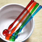 日本科美 亚克力搅拌棒 可爱塑料带勺搅棒 创意咖啡棒 蜂蜜果汁棒