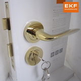 德国EKF门锁现代简约室内卧室房门锁亮金色分体执手木门锁Z9-5123