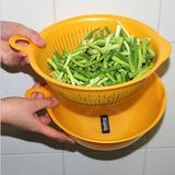 日本进口inomata 厨房洗菜篮蔬菜沥水盆 创意水果盘塑料 沥水篮