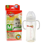 丽亲PPSU奶瓶宽口带手柄吸管硅胶奶嘴防摔胀气宝宝婴儿塑料奶瓶