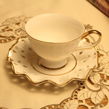 英式欧式咖啡杯套装 奢华金边 高档镂空田园创意陶瓷情侣咖啡杯碟