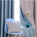北京窗帘上门测量安装地中海蓝色全遮光隔热隔音窗帘定做卧室客厅