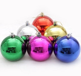 圣诞球电镀球 纯色亮光球彩色球吊球 橱窗布置12cm圣诞节挂件装饰