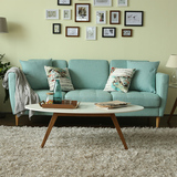 北欧简约小户型可拆洗蓝色布沙发单人双人三人小沙发休闲布艺沙发