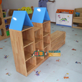 幼儿园亲子园儿童生态木房屋组合柜儿童玩具组合柜储物架收纳柜