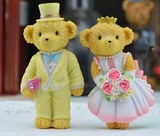 外贸日本韩国创意卡通可爱小熊田园婚纱熊泰迪熊吸磁贴树脂冰箱贴