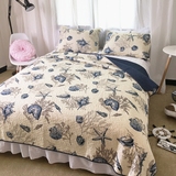 美式床盖 全棉衍缝被空调被夏凉被 绗缝被纯棉三件套 床盖毯子