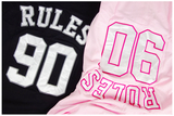 GRAF™ 90 RULES潮流新规则复古几何门襟黑白/粉红棒球短袖外套