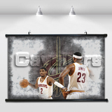 NBA骑士队詹姆斯凯里·欧文宣传海报装饰大挂画篮球艺术墙贴壁画