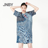 JNBY2016夏商场同款新真丝渐变连衣裙女高端丝绸连衣裙 5G350114