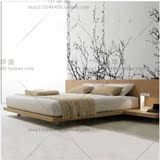 小苹果家具现代简约亮光亚光钢琴烤漆板式床实木床双人床1.81.5米