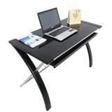卡步特台式电脑桌家用钢化玻璃书桌 简约办公桌现代桌子时尚环保