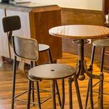 c欧式铁艺吧台椅 酒吧咖啡厅前台彩色高脚靠背软包凳子