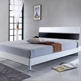 现代板式床1.5m榻榻米床1.8米双人床高光油漆1.2日式板床卧室成套