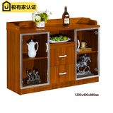 中式餐边柜 带玻璃门收纳储物茶水柜碗柜家具
