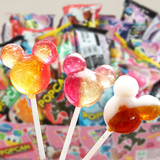 日本进口儿童零食格力高固力果迪斯尼米奇头形棒棒糖果30根盒