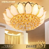 LED传统金色客厅灯具圆形水晶灯吸顶灯饰卧室大厅大气现代8855
