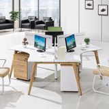 广州办公家具实木办公桌椅组合多人职员桌屏风卡座三人位电脑桌6
