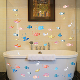 墙贴纸卧室儿童房间浴室卫生间瓷砖玻璃贴画墙壁装饰小鱼海洋动物