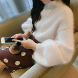 韩版2016秋冬季新款女装灯笼袖套头针织毛衣两件套装裙子女时尚潮