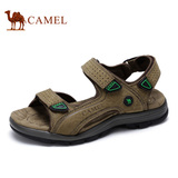 Camel骆驼男鞋 2016新款夏季户外休闲沙滩鞋真皮男士凉鞋
