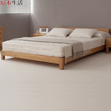 白橡木床定制黑胡桃木双人床纯实木婚床简约宜家实木床小户型家具