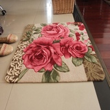 玫瑰花入户地垫地毯客厅地毯.电脑椅垫门厅换鞋垫80*80cm正方形