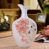 家居饰品创意花器现代简约客厅陶瓷工艺结婚礼物描金白瓷艺术花瓶