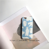 韩风冬季可爱北极熊iphone6/6s/plus手机全包软壳苹果6手机外壳
