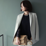 2016春季灰色韩版职业修身西服休闲小西装外套女短款宽松显瘦气质