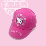 纯棉粉色可爱Hellokitty KT猫童帽宝宝遮阳鸭舌帽可调女孩童帽子